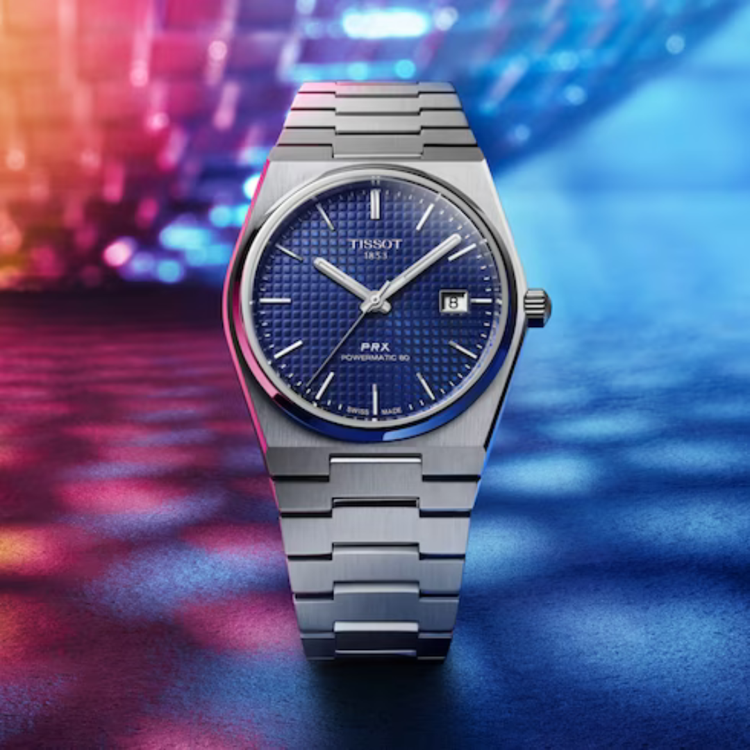 TISSOT PRX POWERMATIC80 Blue レザー青文字盤★美品 The Tissot PRX Powermatic 80: A Bit of Mechanics and
