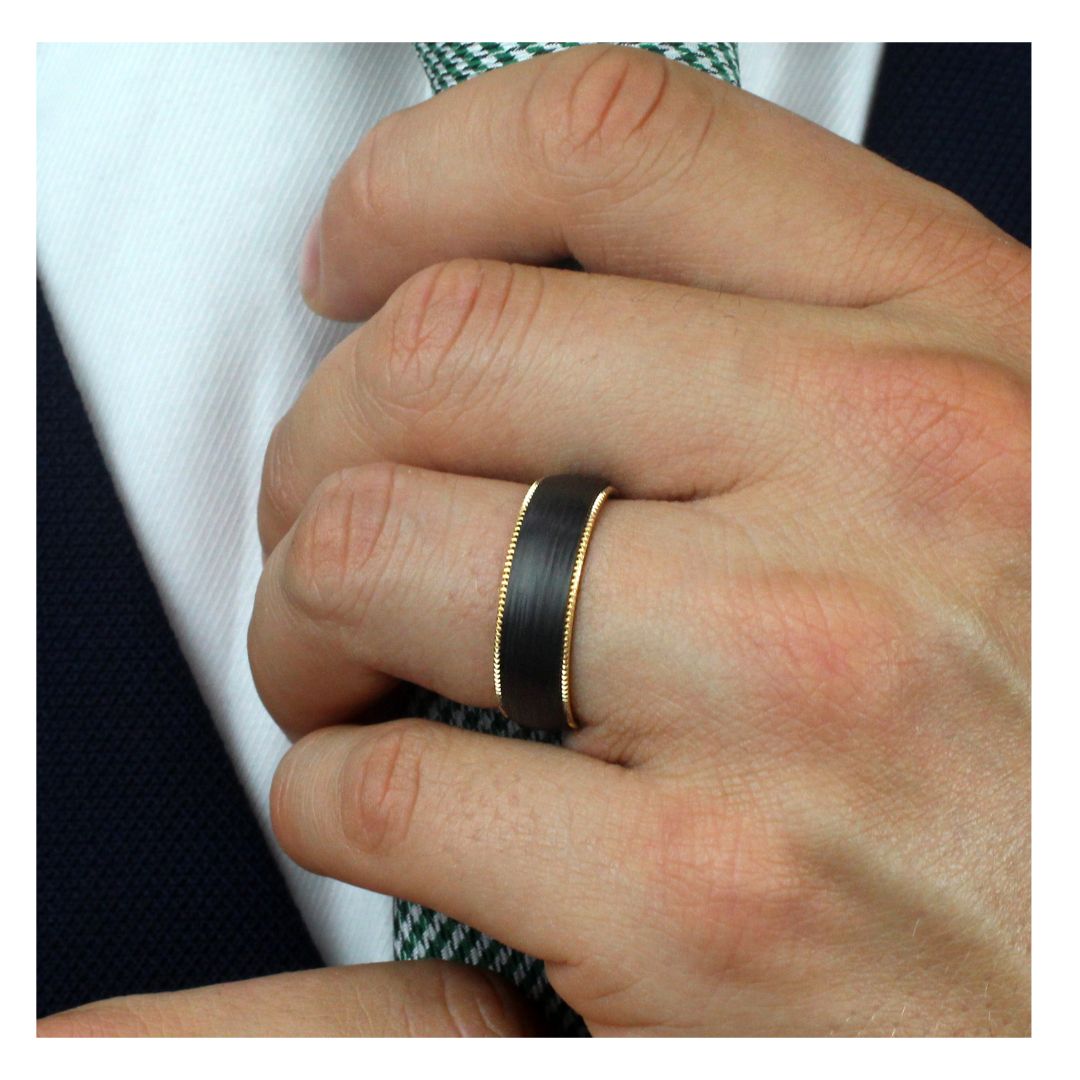 Black mens wedding band