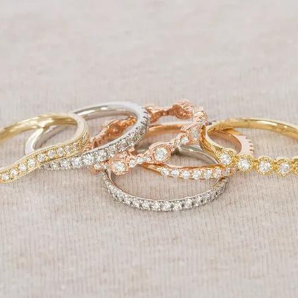 stack of diamond rings
