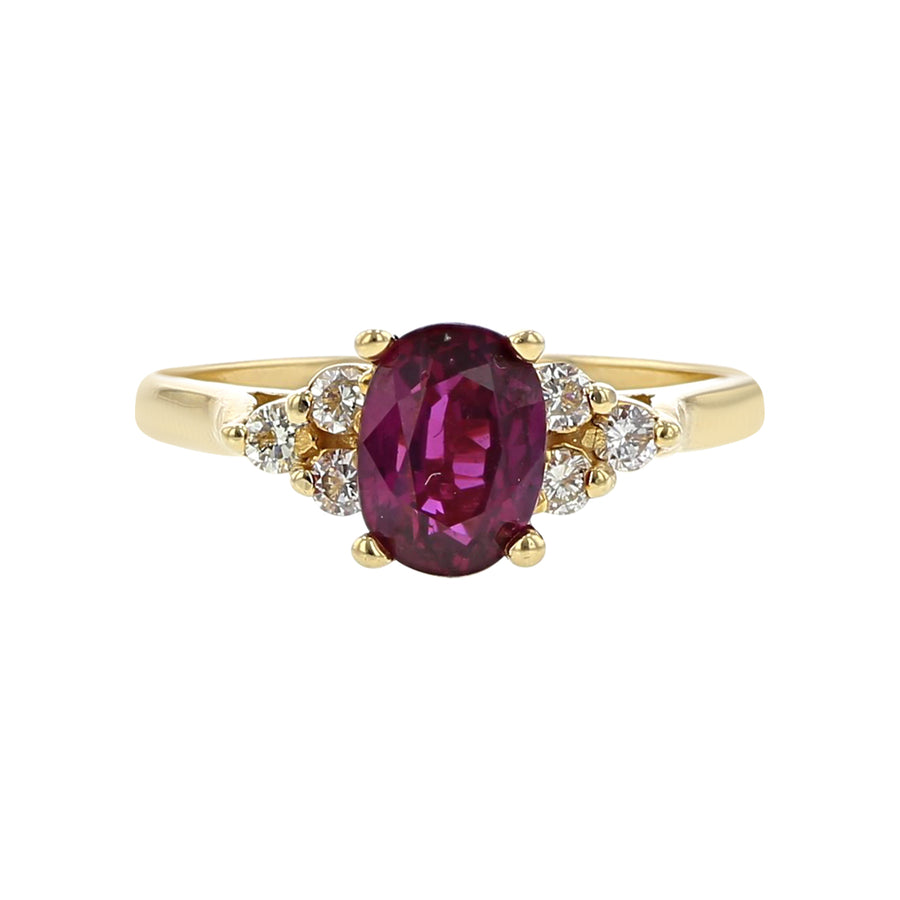14K Yellow Gold Ruby and Diamond Ring