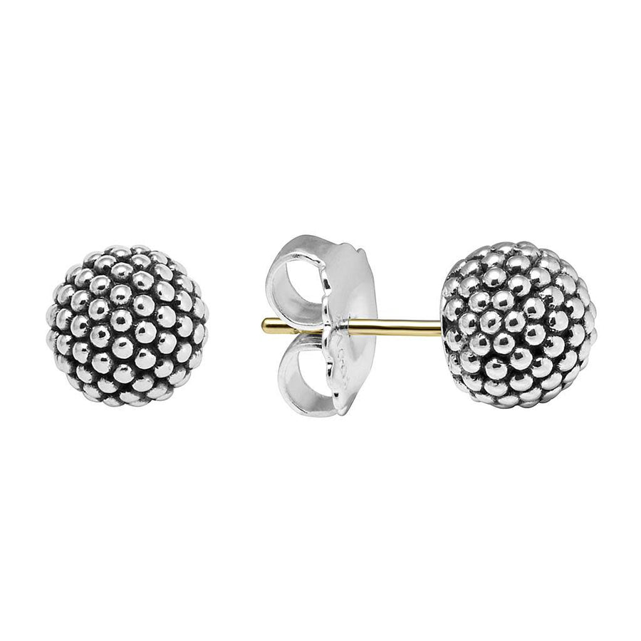 Signature Caviar 10mm Beaded Stud Earrings in Sterling Silver