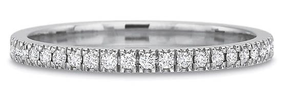 0.14ct Diamond New Aire Split Shared Prong Halfway Band in Platinum, Size 6