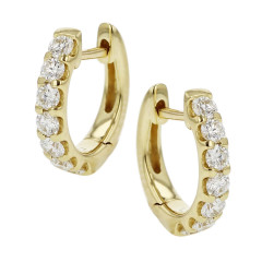 Odessa Diamond Huggie Hoop Earrings in 18K Yellow Gold