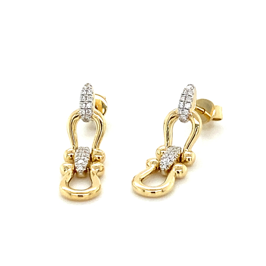 0.12ct Diamond Drop Earrings in 14K Yellow Gold