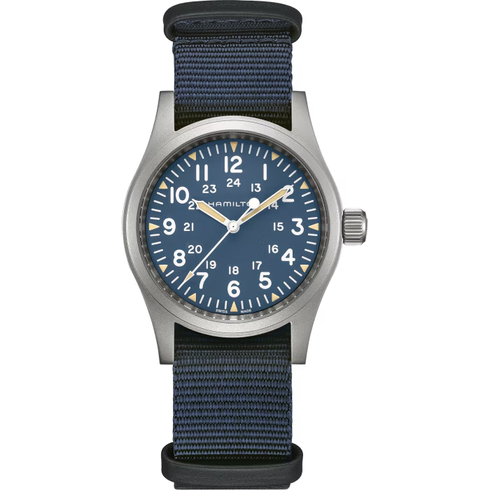 38mm Khaki Field Mechanical Blue Dial Watch