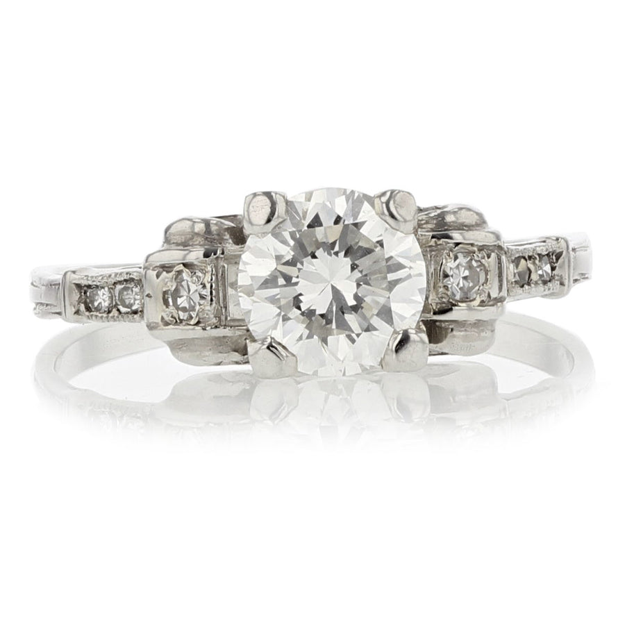 Round Brilliant Diamond 3-Stone Engagement Ring in Platinum