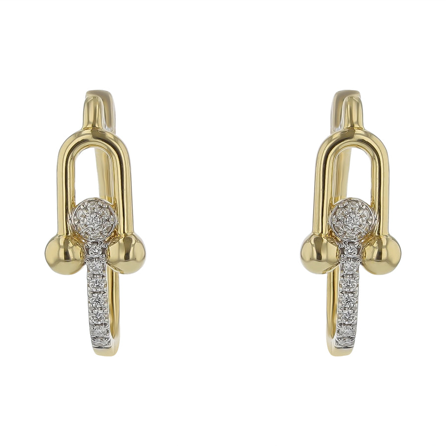 0.14ct Diamond Prong Set Hoop Earrings in 14K Yellow Gold