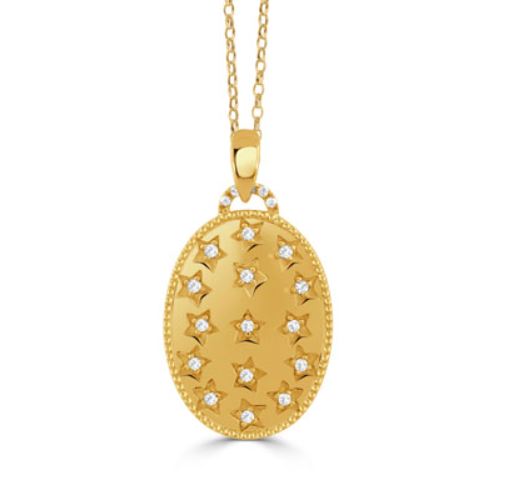 Celestia 0.16Ct Diamond Stars Pendant only in 18k Yellow Gold