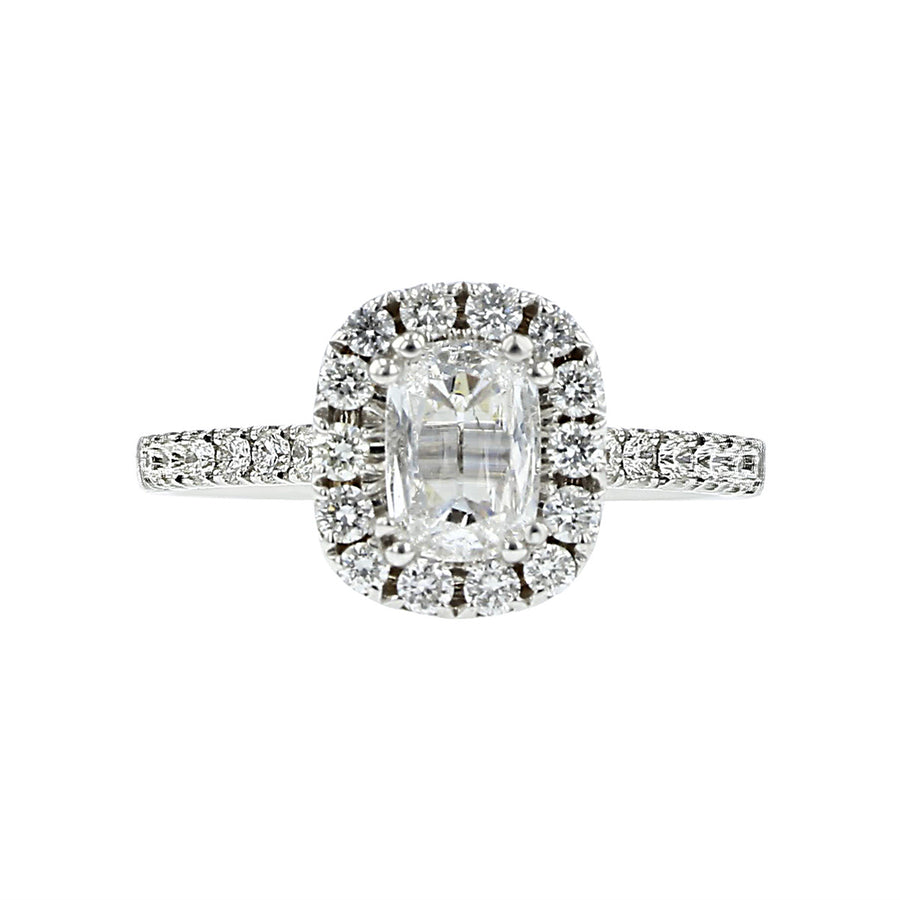 Cushion Cut Halo Diamond Engagement Ring