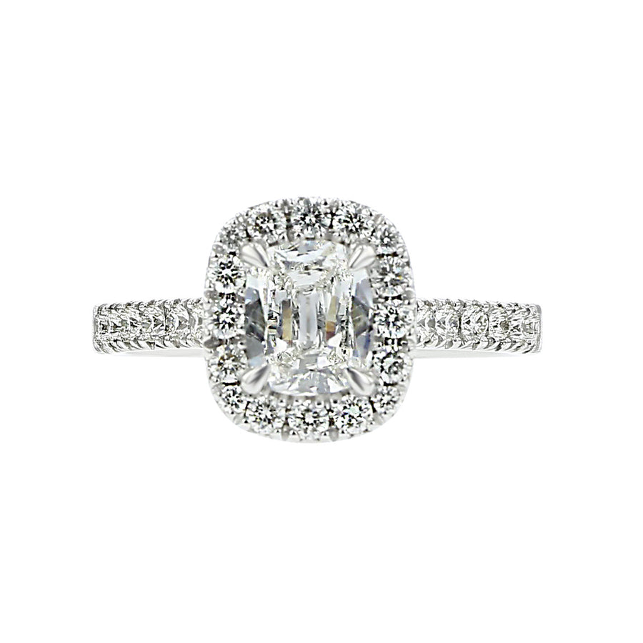 Halo Cushion Cut Diamond Engagement Ring