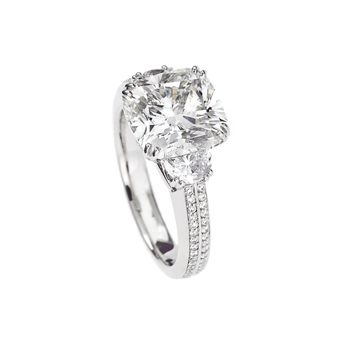 Platinum Diamond Three Stone Engagement Ring | Schwarzschild Jewelers