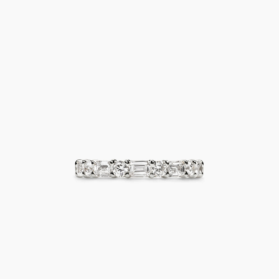 DY Infinity Alternating Diamond Band Ring in Platinum