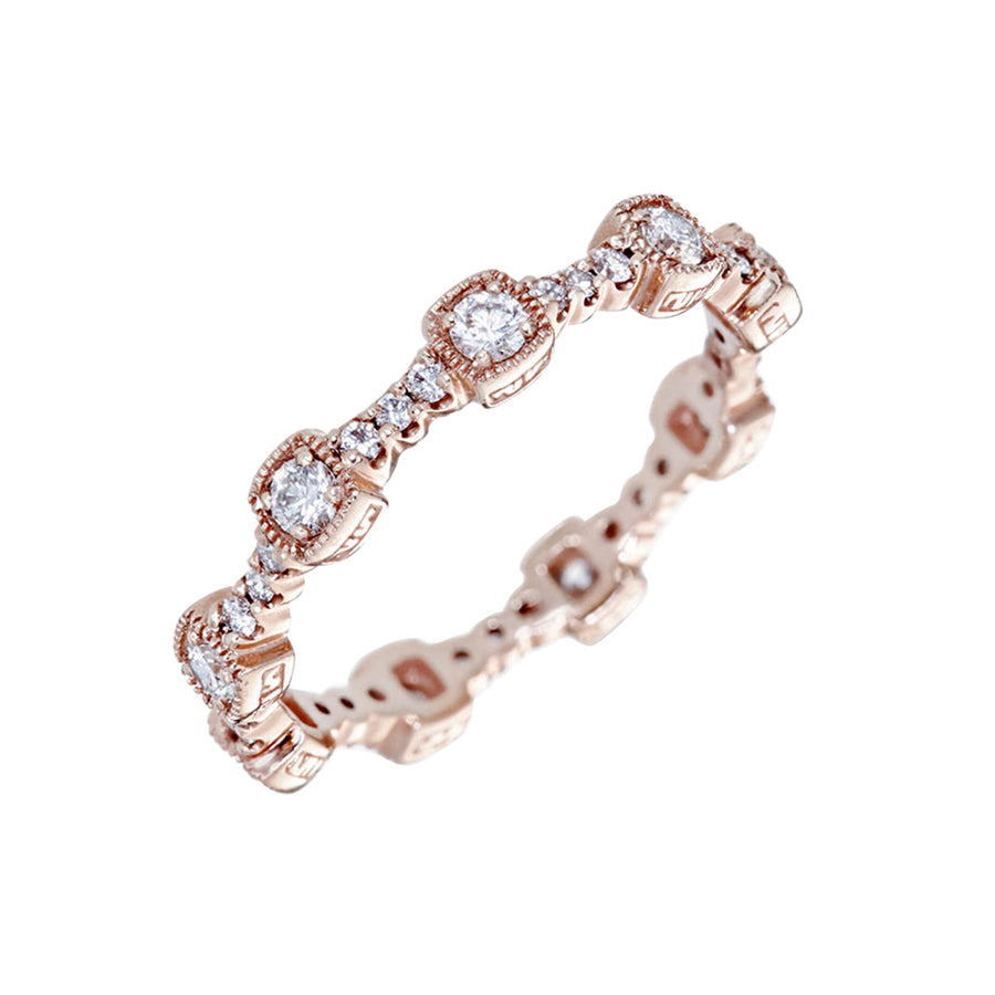 14K Rose Gold Diamond Eternity Band