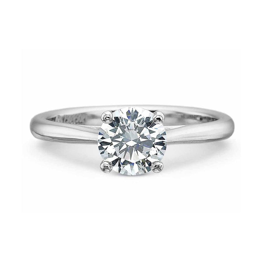 New Aire Solitaire Semi-Mount Ring in 18K White Gold and Platinum for Round Center