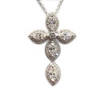 Precious Pastel Diamond Cross Pendant