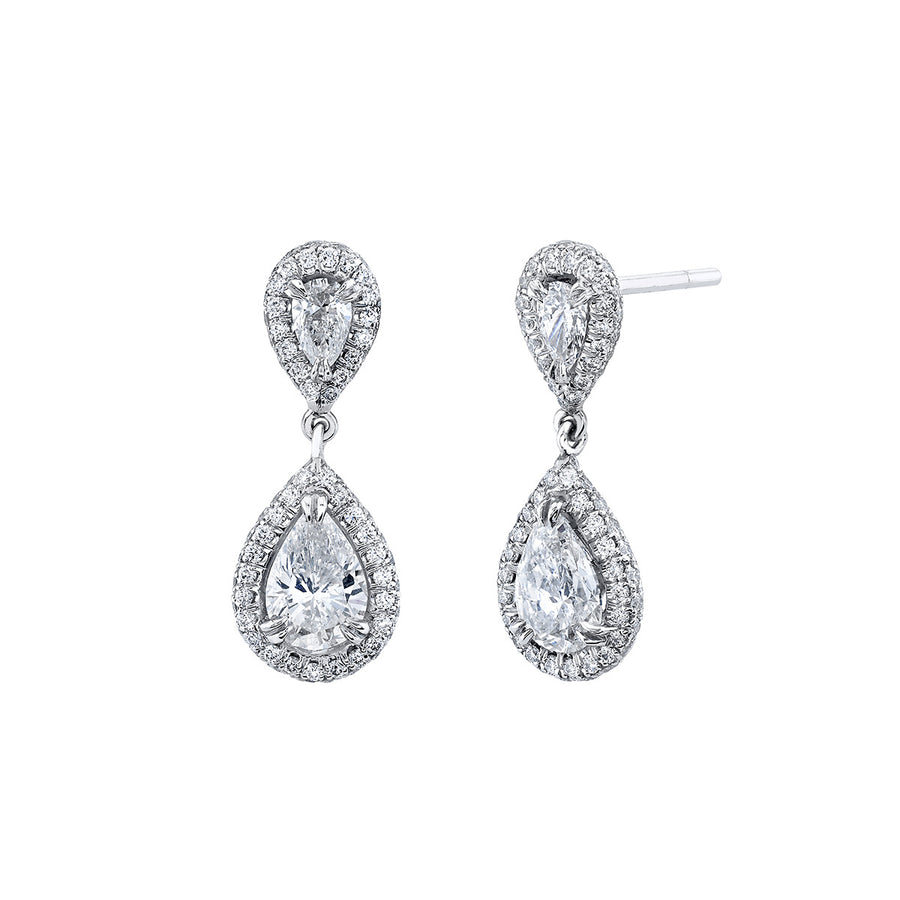 Arabesque Diamond Cushion Drop Earrings