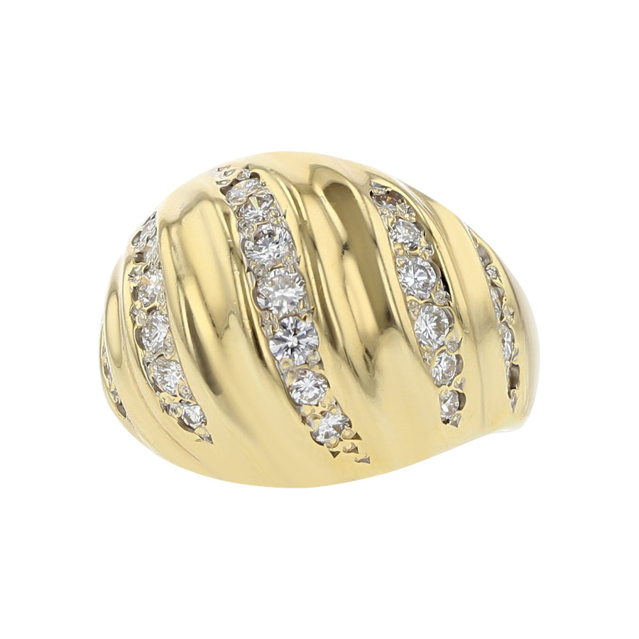 1.00-carat Diamond 14K Yellow Gold Dome Ring