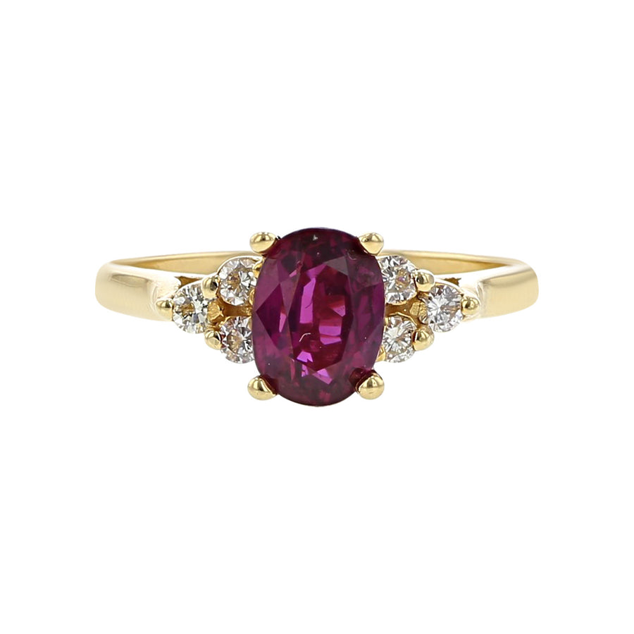 14K Yellow Gold Ruby and Diamond Ring