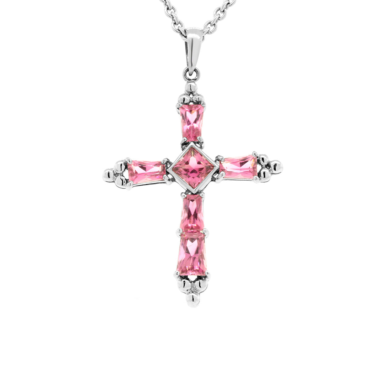 ネックレス・チョーカー [LANARCH][1159] Cross Rosarium Necklace Apatico - Confession Choker - Ball Chain Rosary Cross - 90s Goth