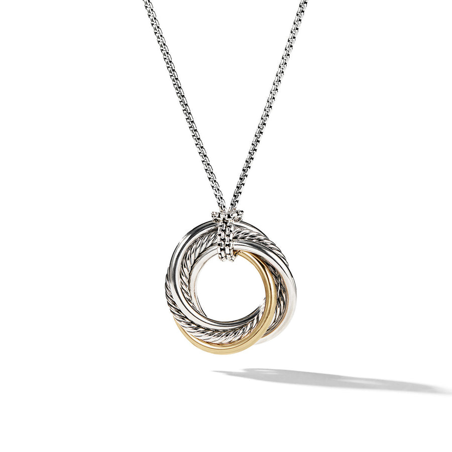 Crossover Small Pendant Necklace with Gold