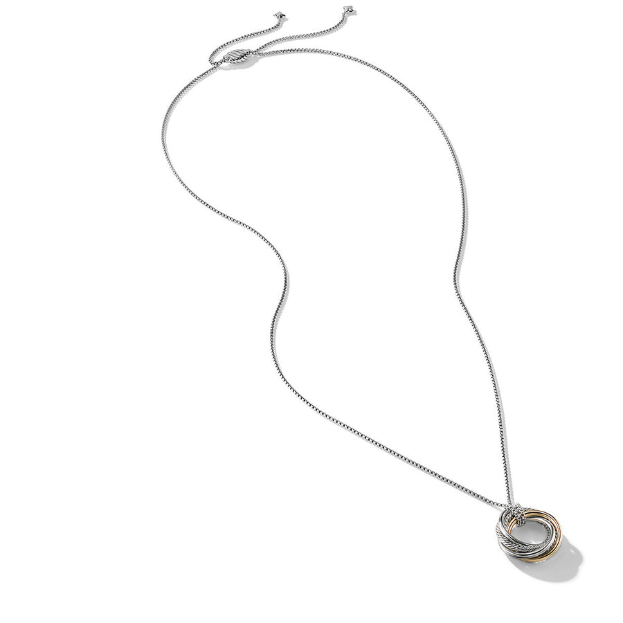 Crossover Small Pendant Necklace with Gold