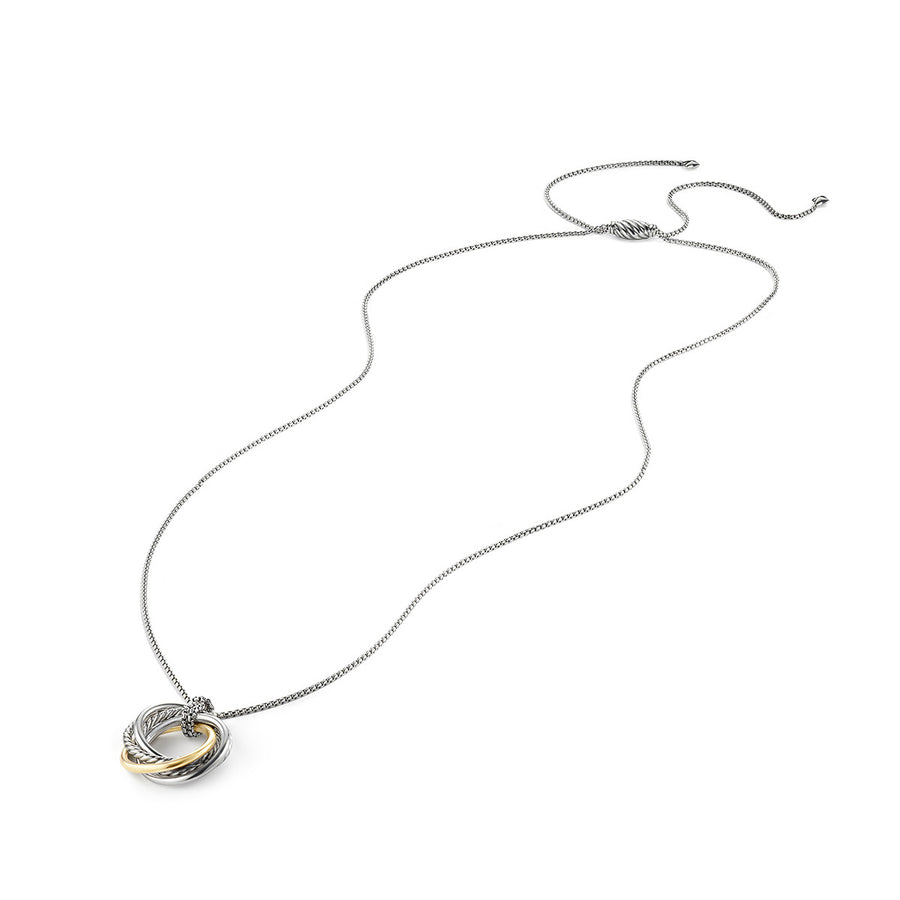 Crossover Small Pendant Necklace with Gold