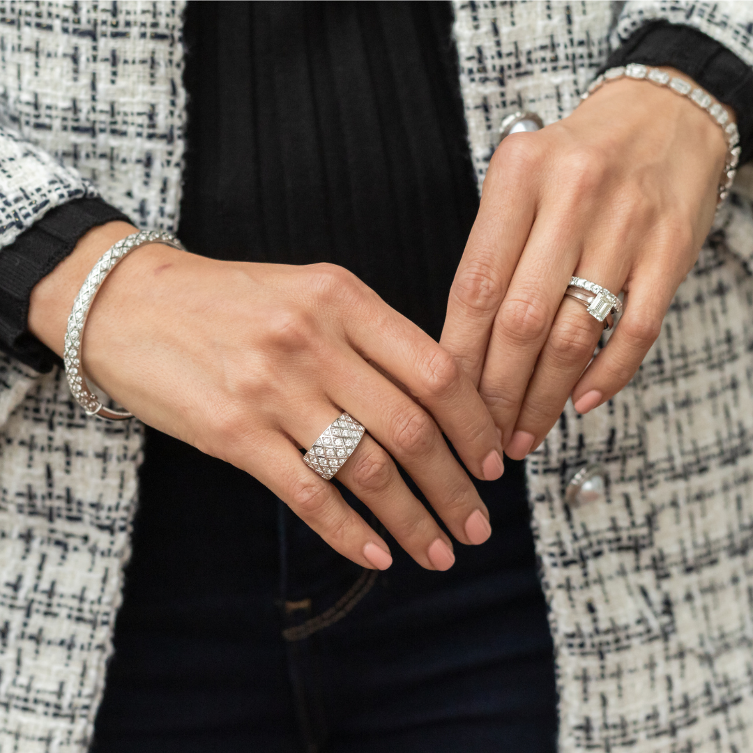 Diamond Engagement Ring and Wedding Band