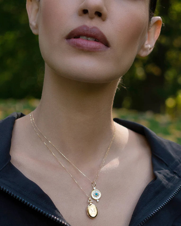 Classic Petite Anna Locket in 18K Yellow Gold, 17- 22" chain