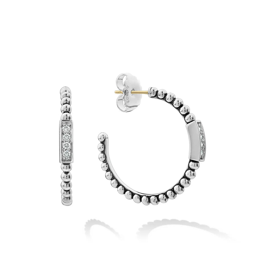 Caviar Spark 0.20ct Diamond Hoop Earrings in Sterling Silver