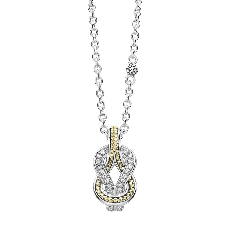 Newport 0.14ct Diamond Pendant in 18K Yellow Gold and Sterling Silver, 16-18" chain