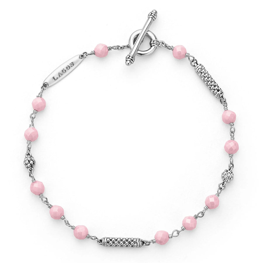 Pink Ceramic Beaded Bracelet