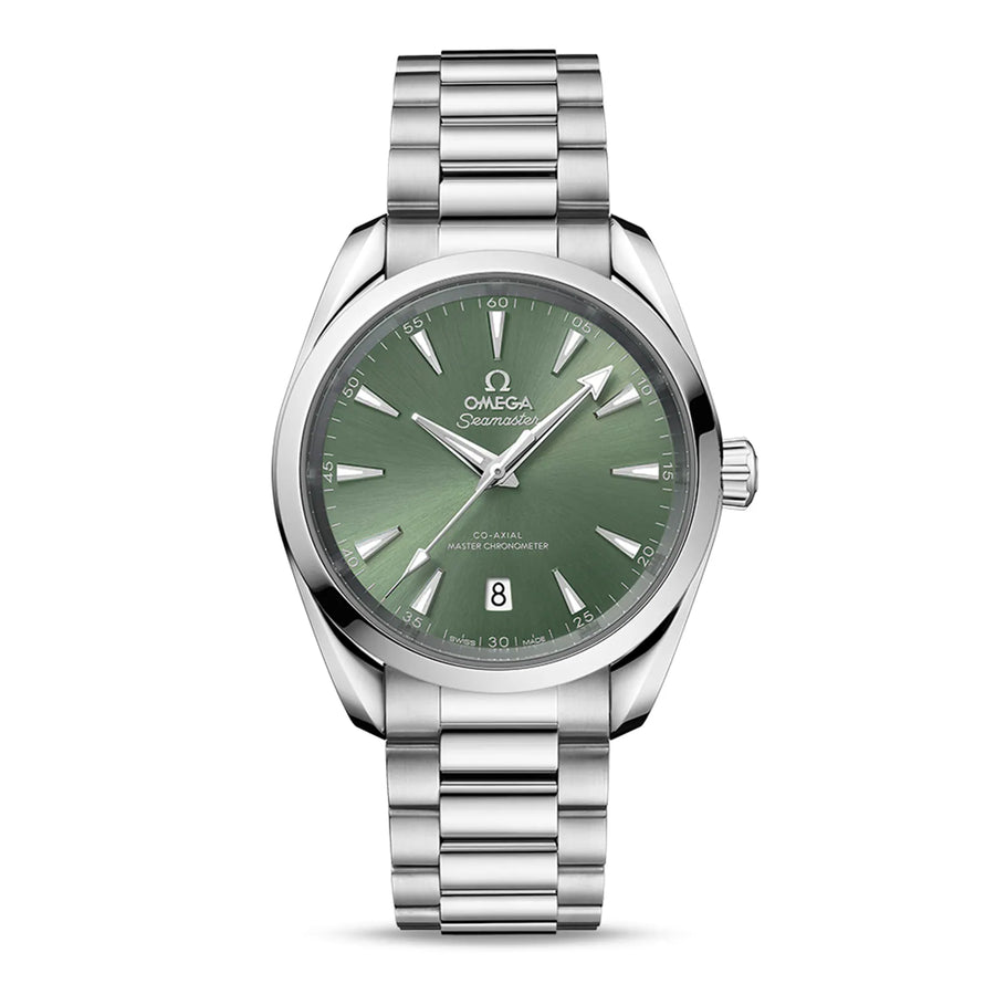 38mm Seamaster Aqua Terra Shades Watch with Green Dial in Stainless Steel, Bracelet