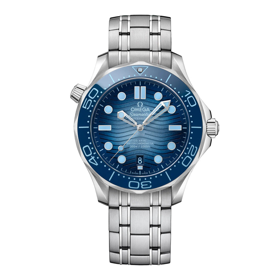 42mm Seamaster Diver Watch with Blue Dial in Stainless Steel, Bracelet