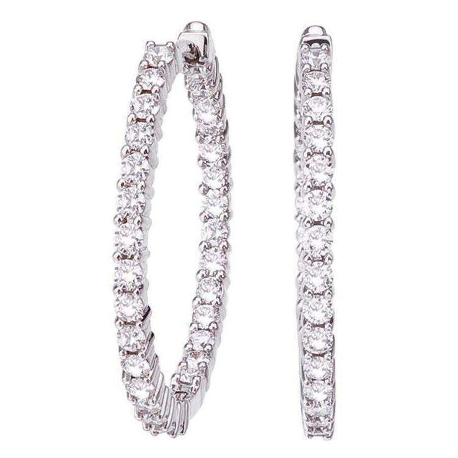 Perfect Diamond 1.53ct Diamond 25mm Small Hoop Earrings in 18K White Gold