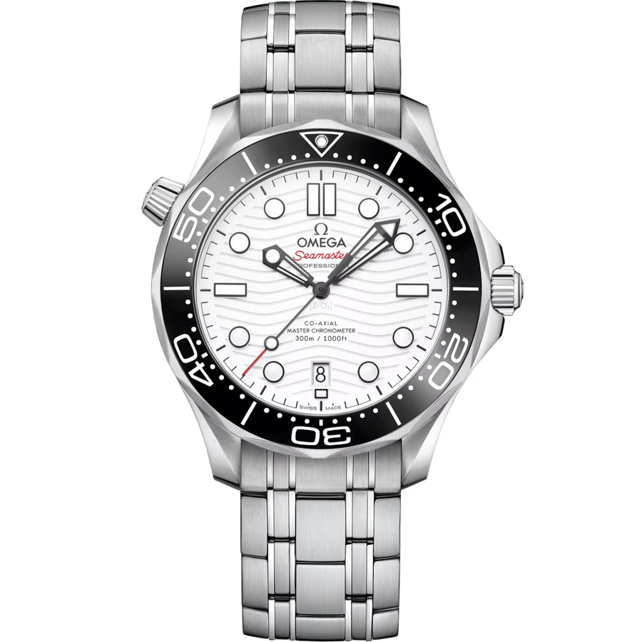 42mm Seamaster Diver 300M Watch with White Dial in Stainless Steel, Bracelet