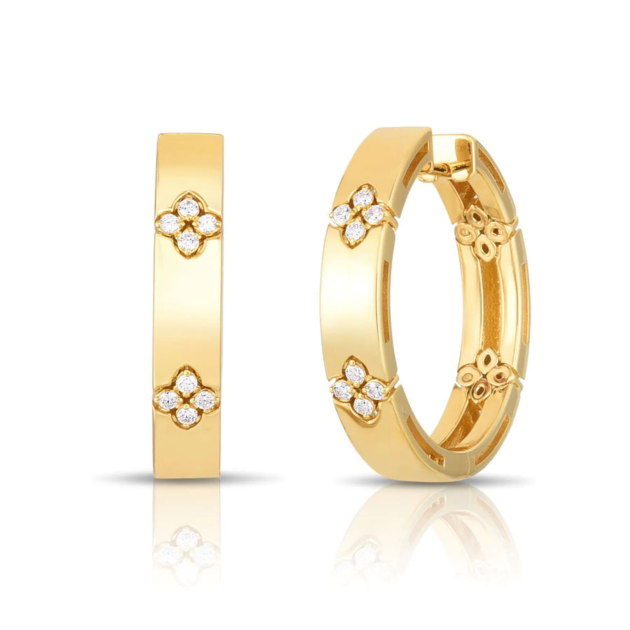 Love in Verona Diamond Hoop Earrings in 18K Yellow Gold