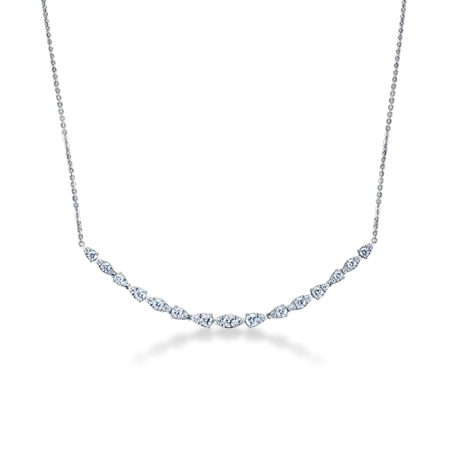 Aerial 1.47-1.54ct Diamond Medium Dewdrop Necklace in 18K White Gold, 18" chain
