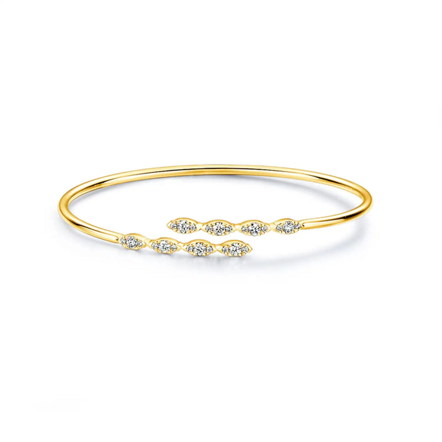Aerial Marquise 0.50-0.58ct Diamond Bracelet in 18K Yellow Gold, Size Medium