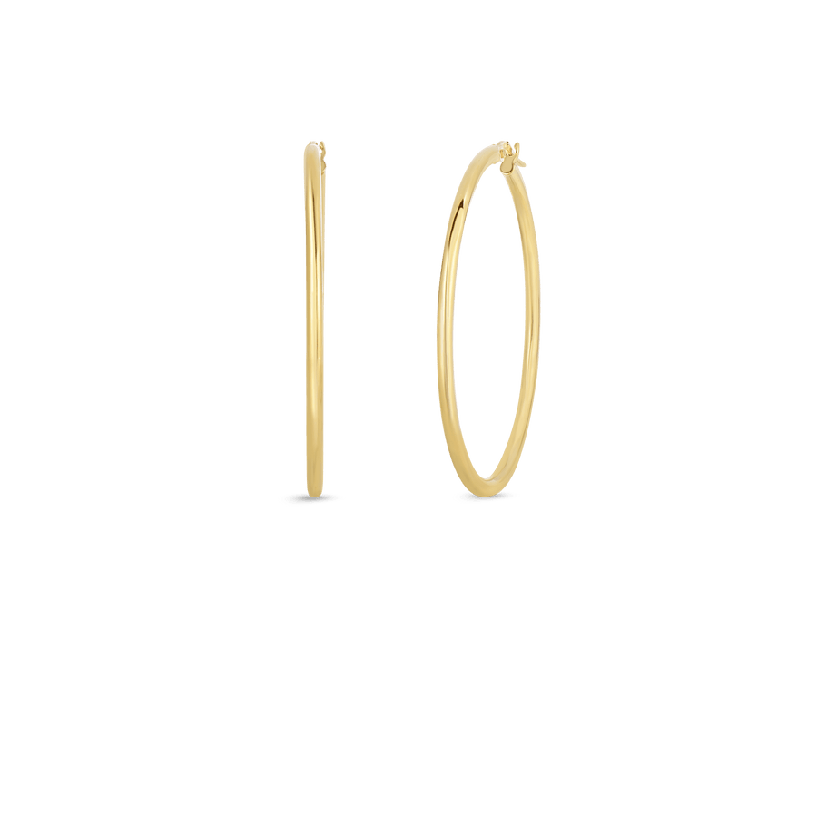 Designer Gold 45mm Hoop Earrings in 18K Yellow Gold