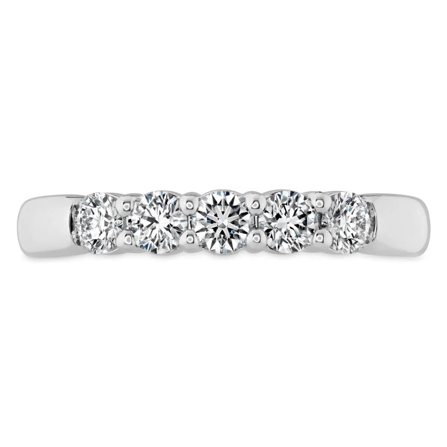 Diamond Signature 5-Stone Band in 18K White Gold, Size 6.5