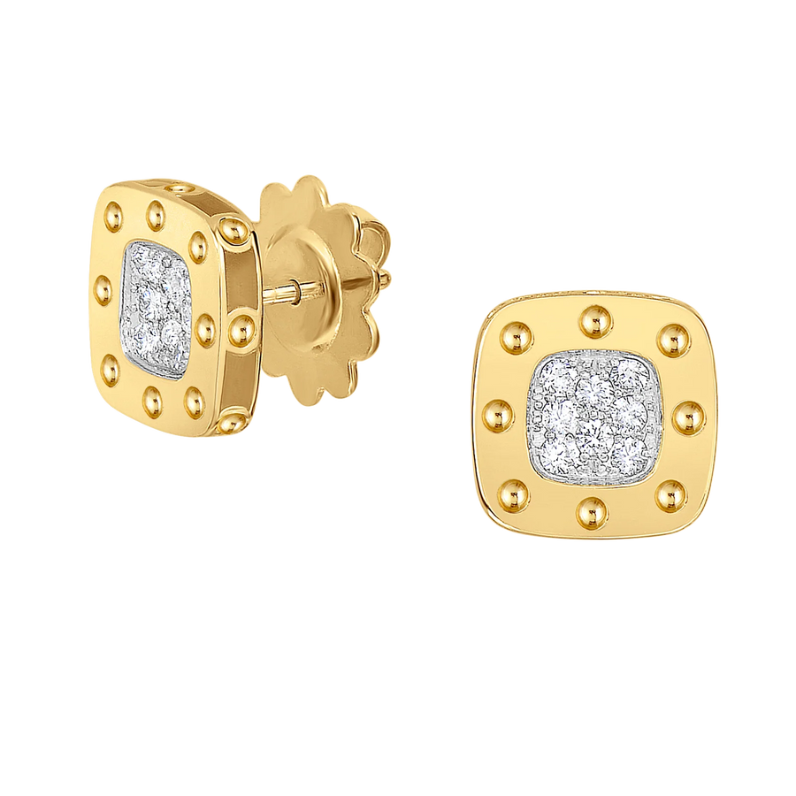 Pois Moi 0.22ct Diamond Stud Earrings in 18K Yellow and White Gold