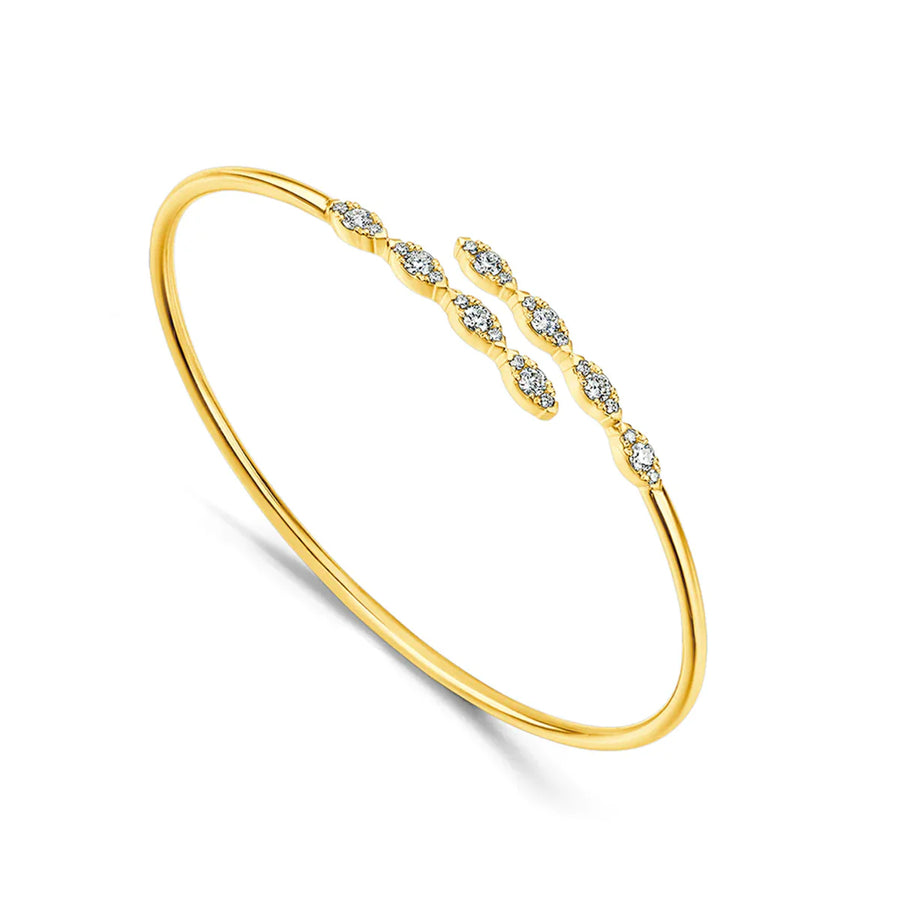 Aerial Marquise 0.50-0.58ct Diamond Bracelet in 18K Yellow Gold, Size Medium
