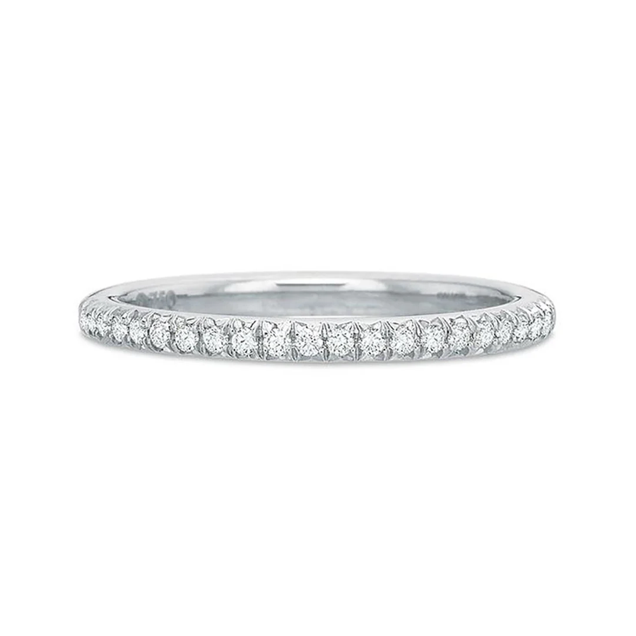 Modern Classic 0.14ct Diamond Partway Band in Platinum, Size 6