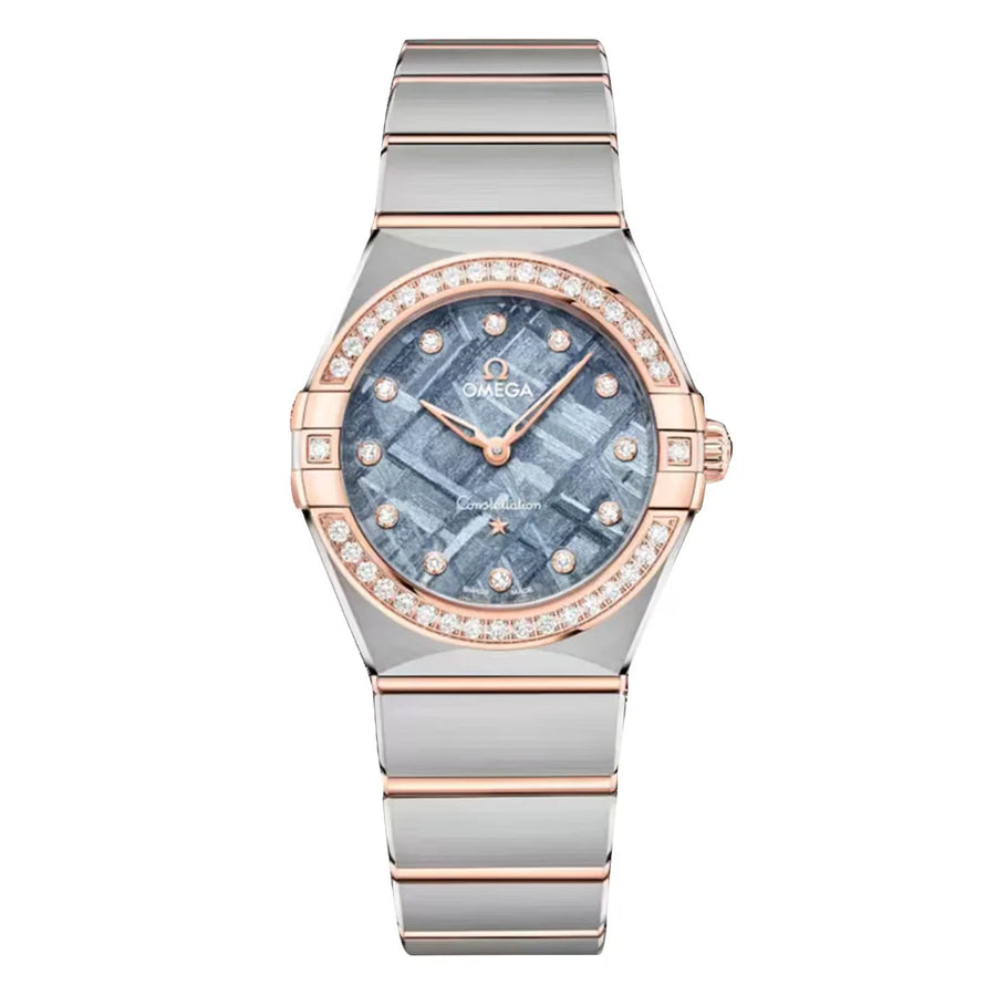 28mm Constellation Blue Dial Watch in Stainless Steel and 18K Rose Gold with Diamonds