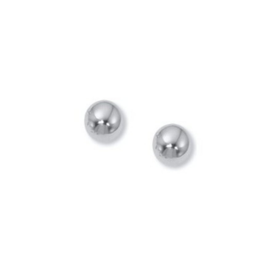 14K WHITE GOLD 6MM BALL EARSTUDS