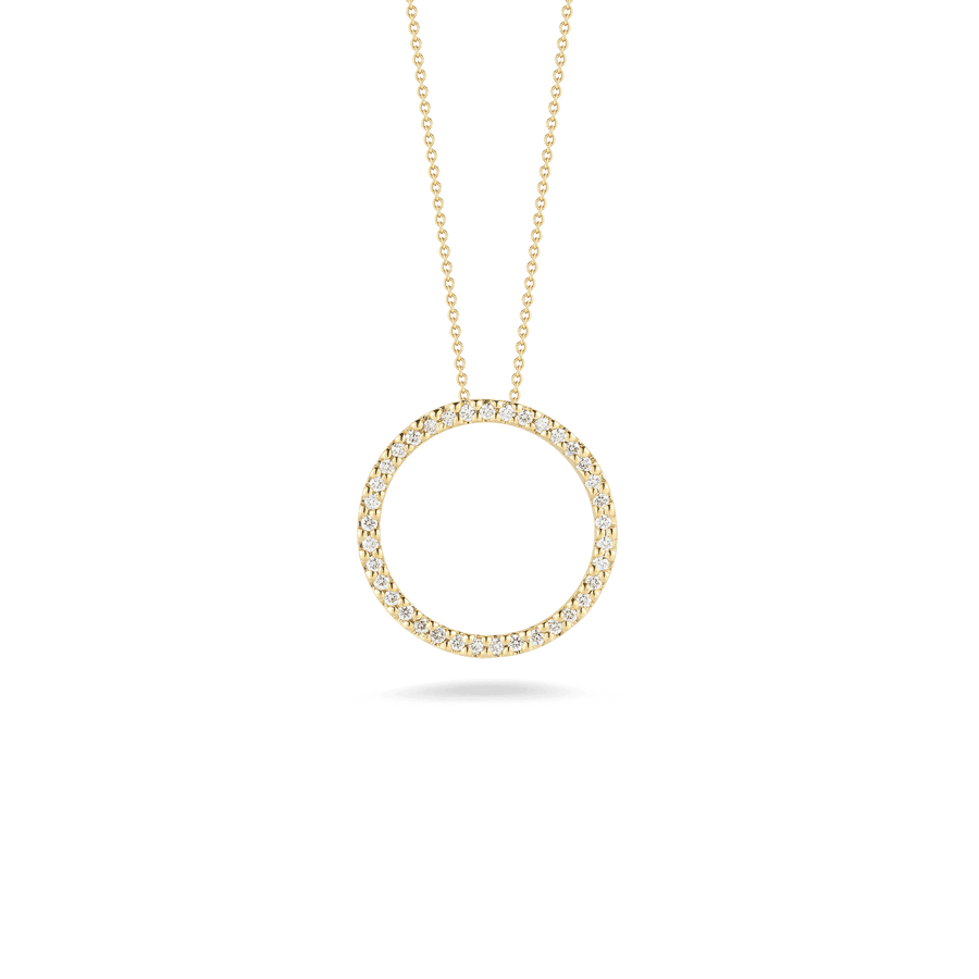 Tiny Treasures 0.26ct Diamond Circle Pendant in 18K Yellow Gold, on 18in Chain