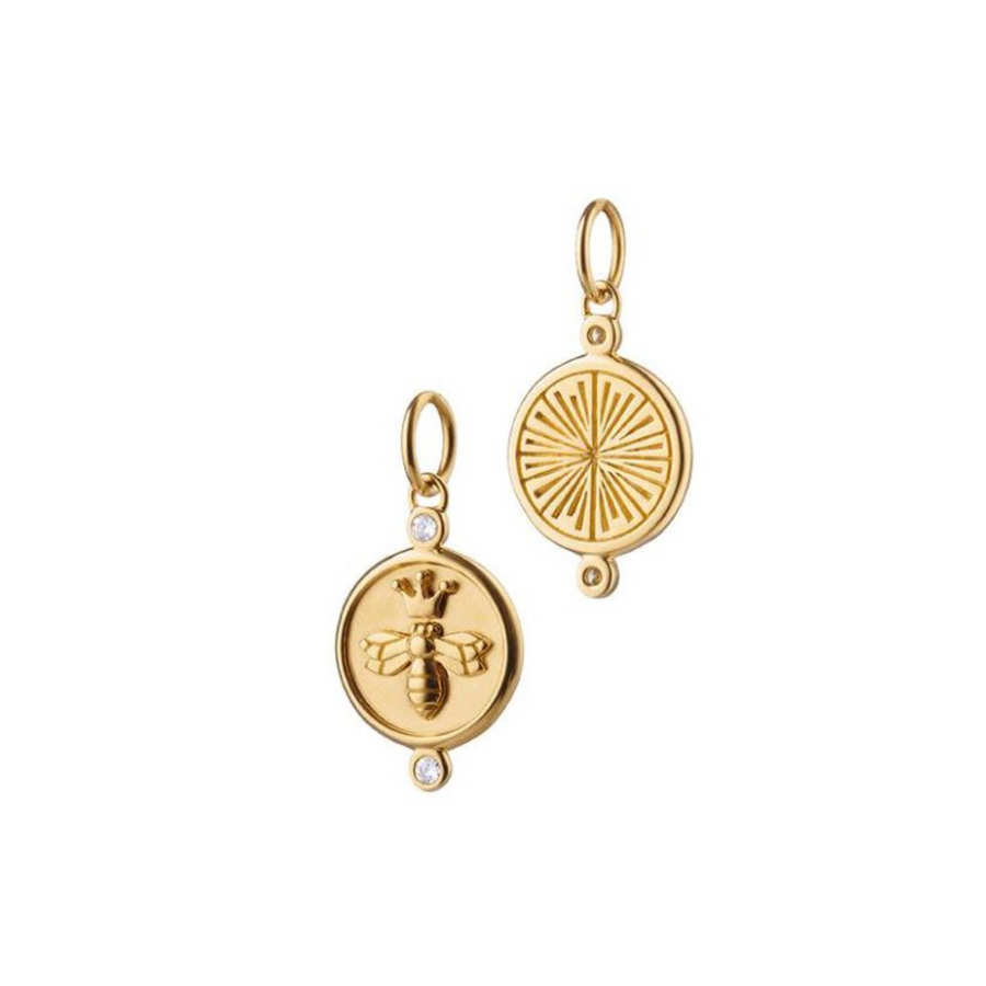 0.06CT Diamond Charm in 18K Yellow Gold Without Chain