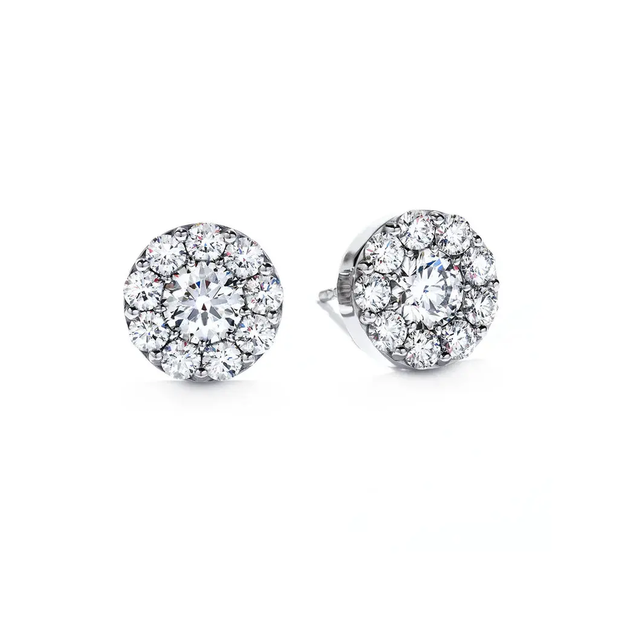 Fulfillment 0.47-0.55ct Diamond Halo Stud Earrings in 18K White Gold