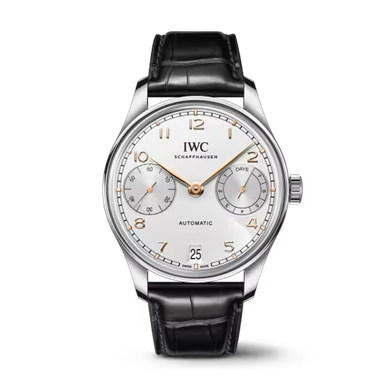 42mm Portugieser Automatic Watch with Silver Dial in Stainless Steel, Strap