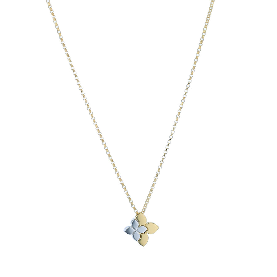 Tiny Princess 0.09ct Diamond Necklace in 18K Yellow and White Gold, 17"